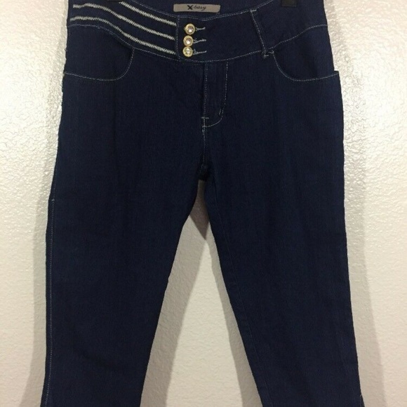 X- Tasy Women's Blue Denim Stretch Bermuda Shorts - Picture 5 of 7